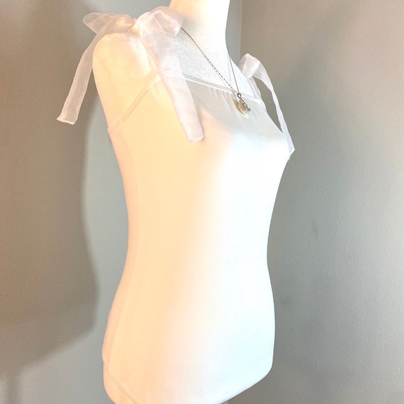 Blue Blush White Ribbon Strap Bodysuit - Picture 5 of 12